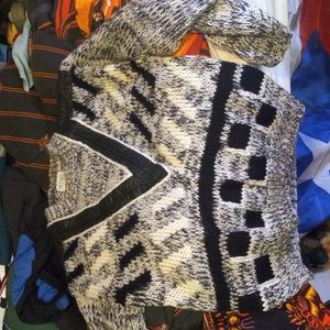 Mens M Vintage Nicolas Allen leather knit sweater